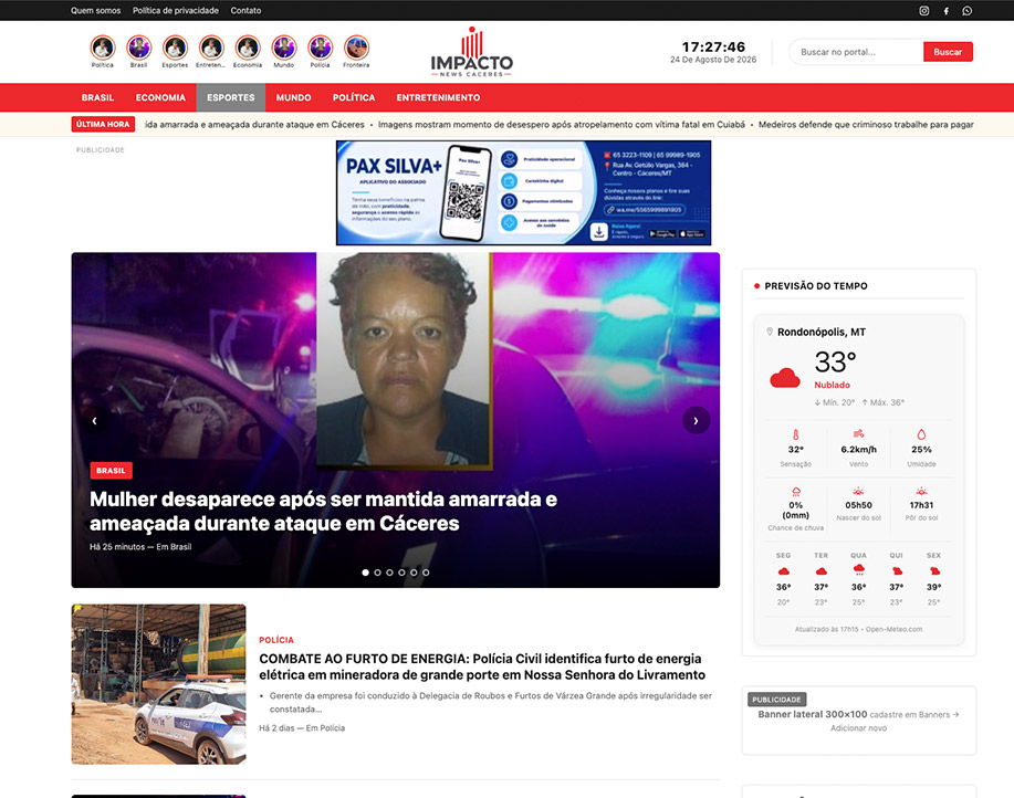 Impacto News MT — portal de notícias automatizado