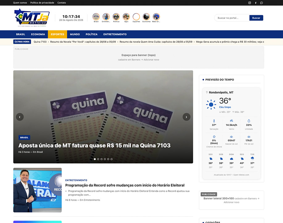 MT JÁ — portal de notícias automatizado