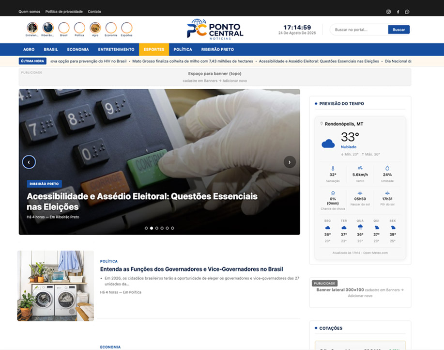 Ponto Central Noticias — portal de notícias automatizado